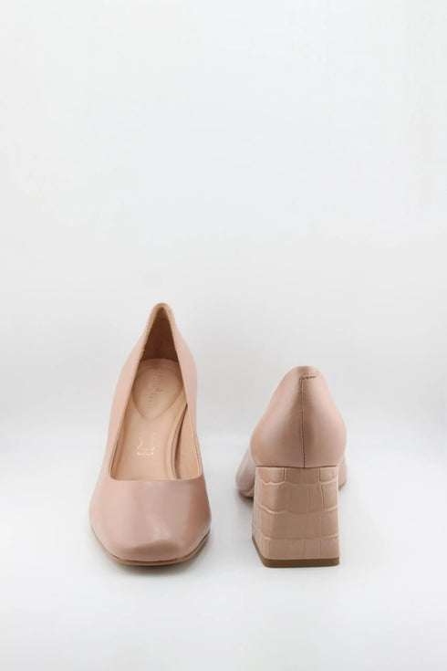 Capelli Rossi Block Heel Croc-Embossed Pumps